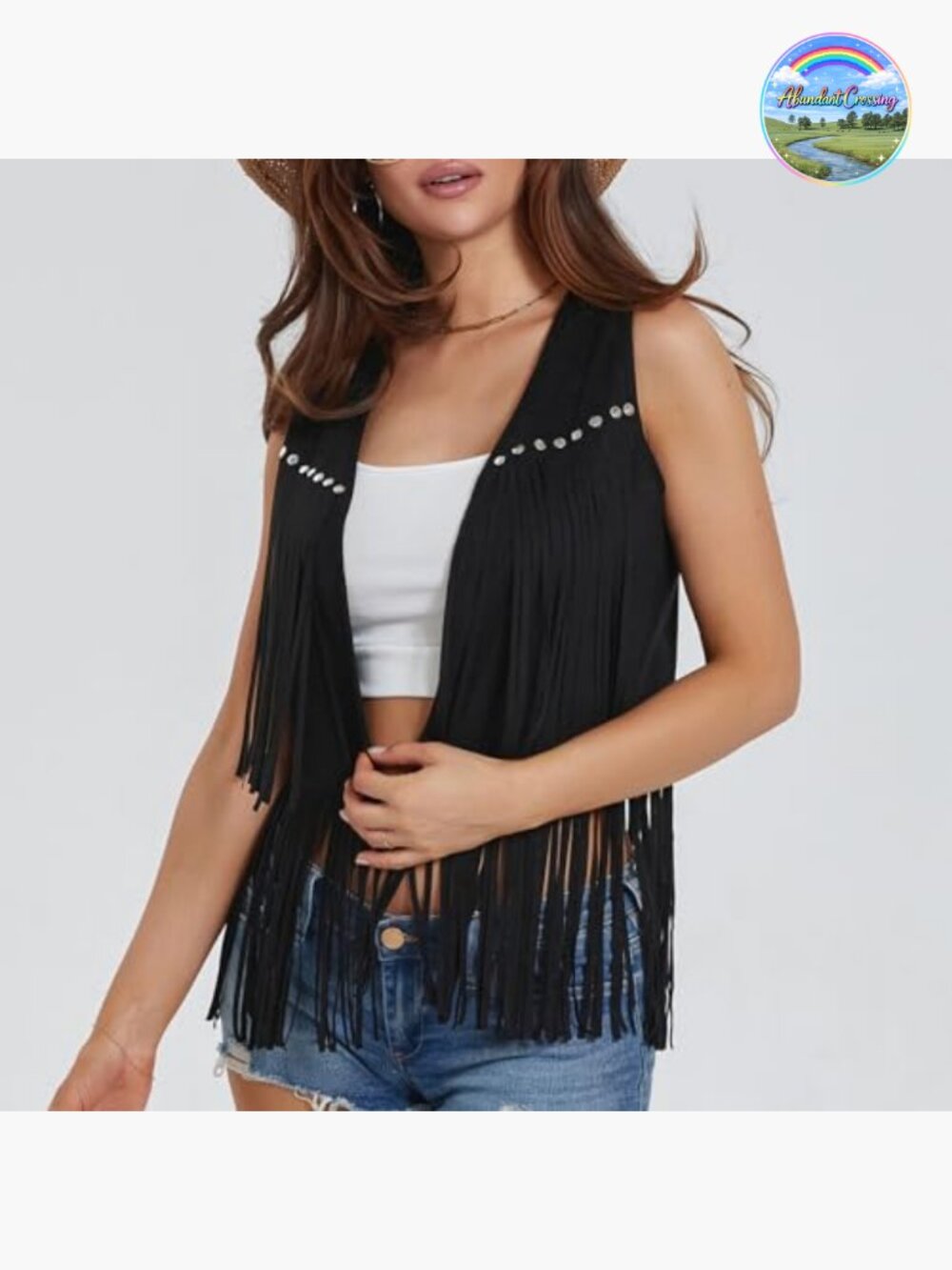 Faux Suede Fringe Vest Sleeveless Tassel Hippie Boho Western Jacket Waistcoat - Picture 5 of 6
